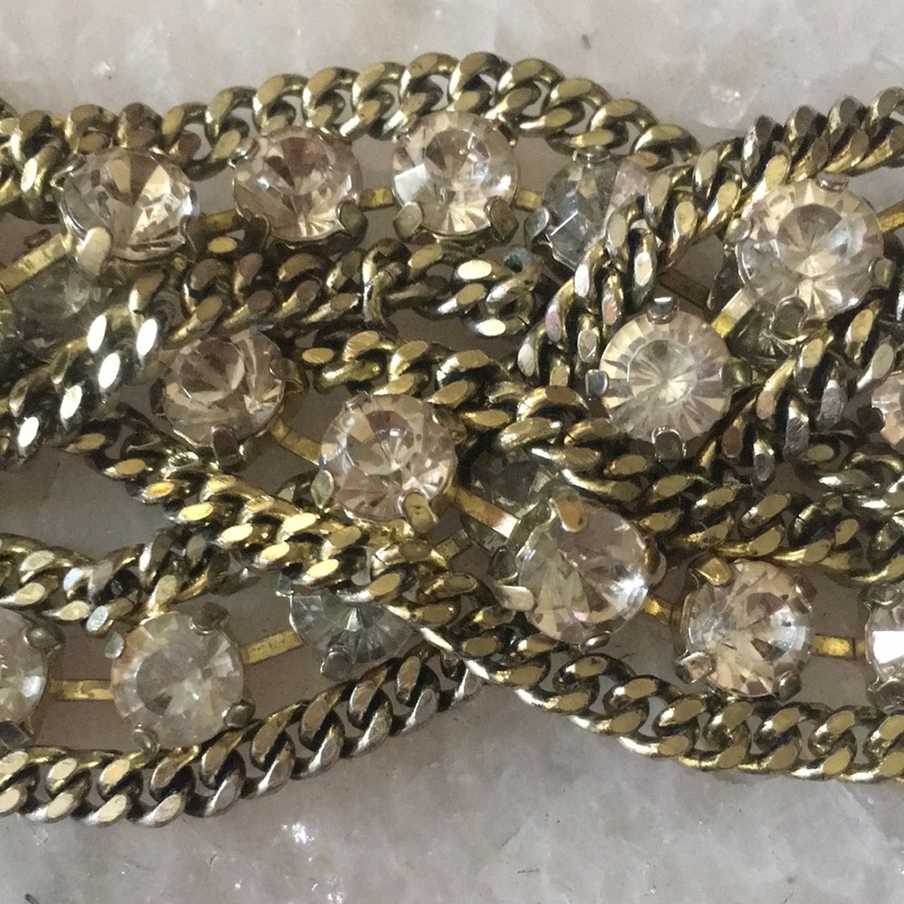 Banana Republic Antique gold rhinestone bracelet